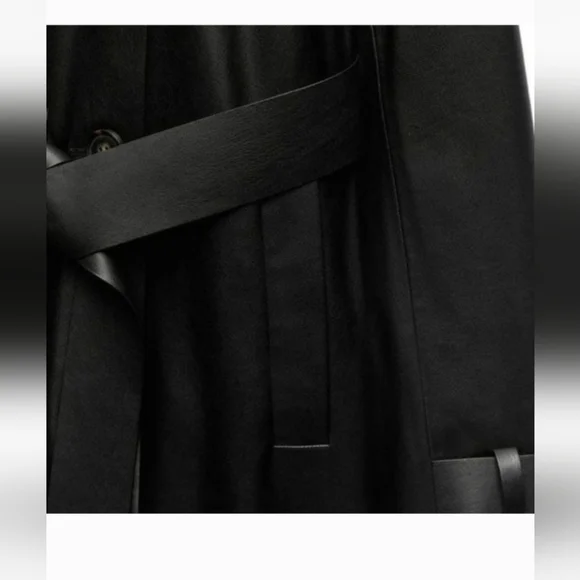ZARA Double Breasted Faux Leather Trench Coat